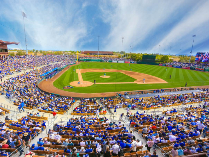 Baseball game at Dodgers Stadium